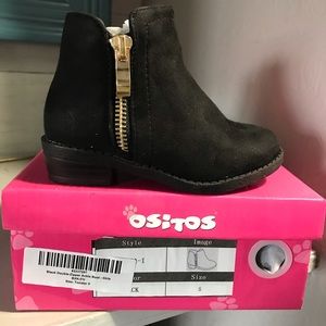 Osito Toddler Sz 5 Black Double Zipper Ankle Boot